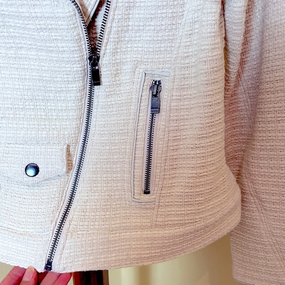 Adelaide AS by DF White Tweed Moto Jacket - XS - Picture 6 of 12